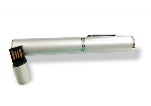 Caneta Pen Drive Roller Ball  4GB (Prata)
