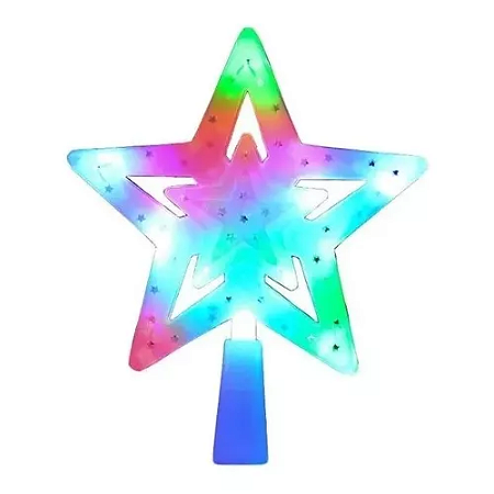 Estrela Ponteira Led 17,5 Cm Enfeite Para Árvore De Natal Bivolt 110-220V