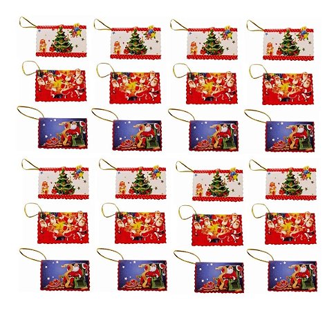 Mini Cartão De Natal 36 Unidades Enfeite Decoração Wincy