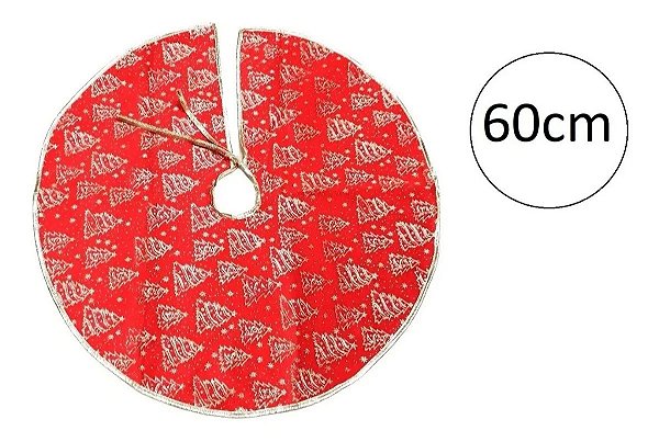 Saia Tapete Para Árvore De Natal Vermelho 60 Cm Poliéster