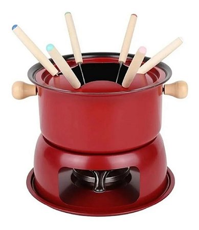 Conjunto Fondue Aço 11 Peças Hauskraft 6 Pessoas Vermelho