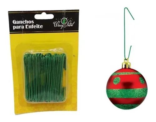 Arame Para Enfeite 100 Ganchos De Pendurar Bola De Natal