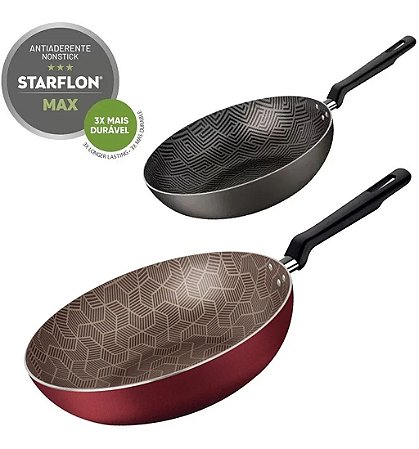 Frigideira Funda Tramontina Loreto em Alumínio com Revestimento Interno Antiaderente Starflon Max 24 cm 2,2 L Chumbo