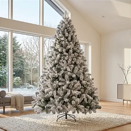 Árvore Natal Luxo Pinheiro Com Neve Pinha 1.20m 214 Galhos Aw212