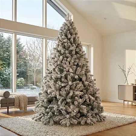 Árvore De Natal Luxo Pinheiro Neve Pinha 2,10m 1.062 Galhos AW221