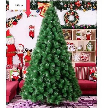 Árvore De Natal Pinheiro Verde 2,40m Modelo Luxo 852 Galhos A0224E