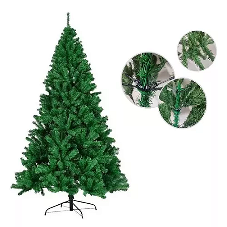 Árvore Natal Pinheiro Verde 1,80m 800 Galhos Luxo Norueguês