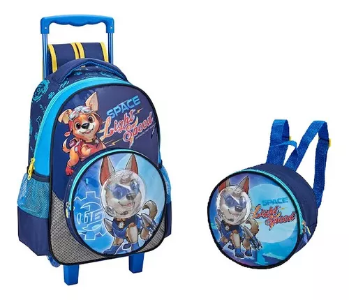 Kit Mochila Rodinha Carrinho Patrulha Dog Lancheira Térmica