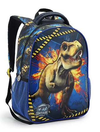 Mochila Escolar Costas Infantil Dinossauro Seanite Menino