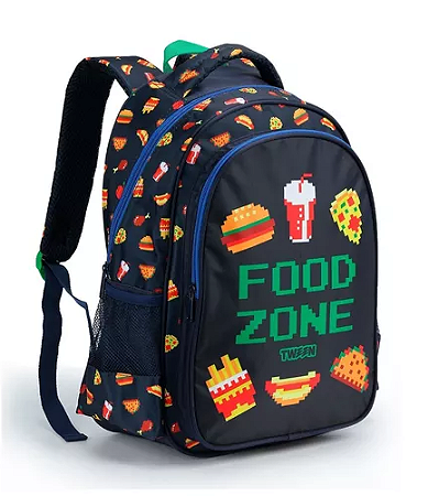 Mochila Escolar De Costas Vídeo Game Food Zone 16 Menino