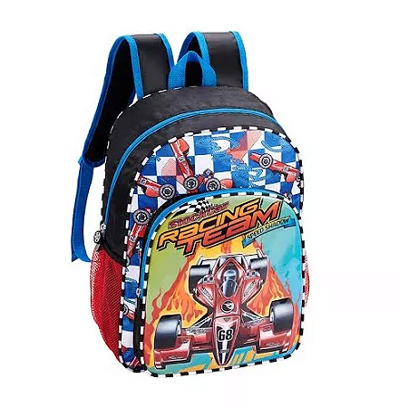 Mochila Escolar De Costas Carro De Corrida Tamanho Médio