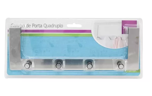 Gancho Encaixe Porta Suporte Pendurar Organizador Inox Casa