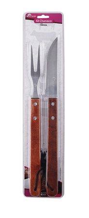 Kit Churrasco Atenas 2 Peças Garfo e Faca Longo