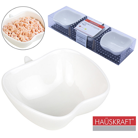 Petisqueira / Molheira De Porcelana Maca Hauskraft Com 3 Pecas