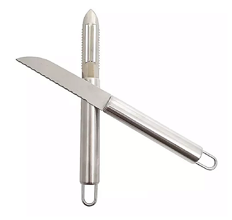 KIT DESCASCADOR INOX FRUTAS E LEGUMES 2 PEÇAS