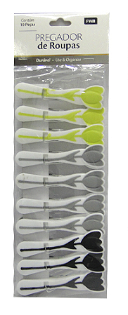 PRENDEDOR DE ROUPA DE PLASTICO COM PONTA EMBORRACHADA TULIPA COLORS COM 10 PECAS