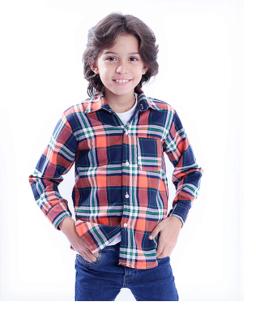 Camisa Infantil Xadrez Flanelada Festa Junina Cores sortidas