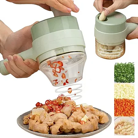 Mini Processador Elétrico Cortador E Fatiador De Alimentos USB