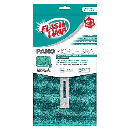 Pano Microfibra para Chão com Furo Flashlimp