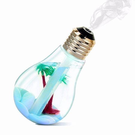 Umidificador/Difusor de Aroma Formato de Lâmpada 400ml