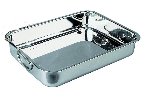 Forma Retangular Assadeira Funda em Aço Inox Com Alça