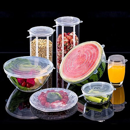 Jogo de Tampas de Silicone Protetor de Alimentos 6 Peçss  Clink