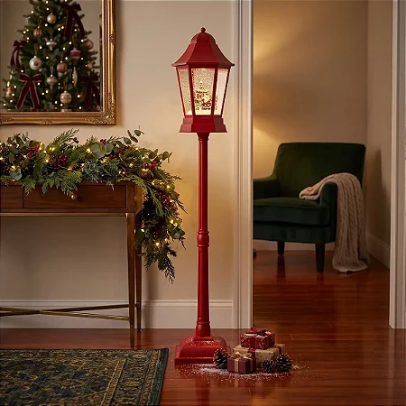 Poste Decorativo Musical Luz De Led Natal Movimento 160x33cm