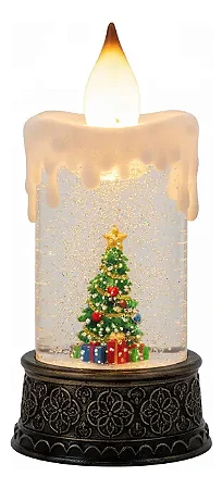 Enfeite Natalino Decorativo Vela Luminária Led A Pilha Luxo