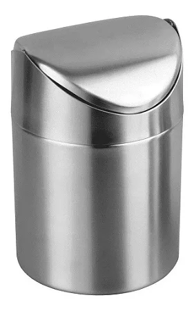 Mini Lixeira Pia Multiuso Em aço Inox Tampa Basculante Cozinha 1,5 Litros