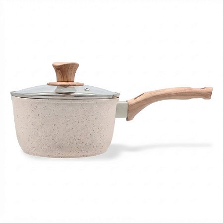 Panela Antiaderente Indução Com tampa 1,75l Creme- Dolce Home
