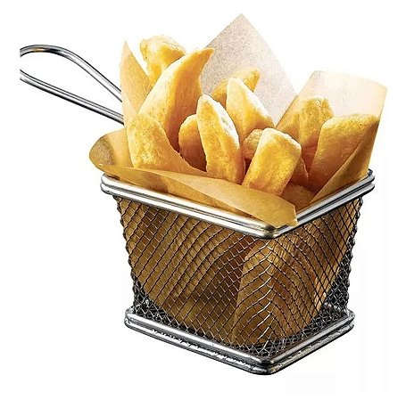 Mini Cesto Para Fritura Servir Porções Quentes Batata Frita Salgadinhos Em Geral