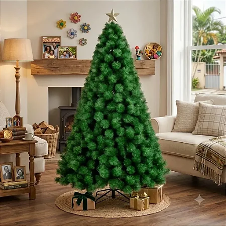 Árvore Pinheiro de Natal 1,50m Modelo Luxo 260 Galhos Verde A0215E