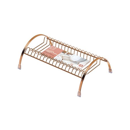 Escorredor E Guarda Pratos Rosé Gold - Arthi