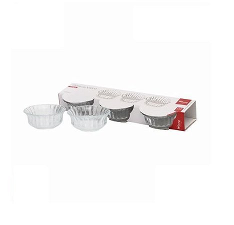 Potes de Vidro 255ml com 3 Peças Luxo para Sobremesa