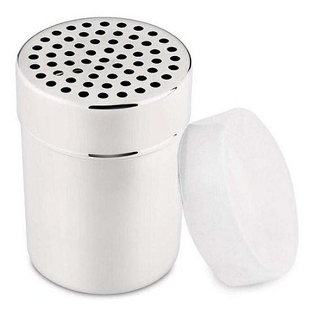 Porta Queijo Ralado Em Aço Inox Queijeira 7cm 350ml