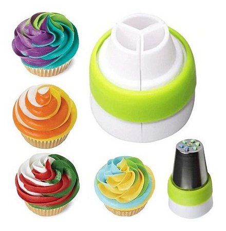 Kit Para Confeiteiro Com 8 Bicos Russo + 1 Adaptador Triplo