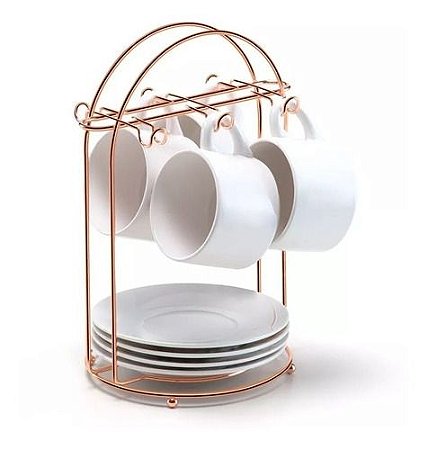 Suporte Para 6 Xícaras De Chá Rose Gold Arthi