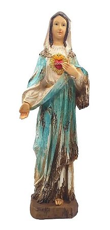 Estátua De Resina Escultura Rústica Da Virgem Maria 38 Cm