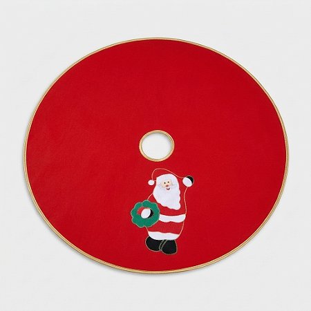 Saia Tapete Para Árvore De Natal Vermelho 60 Cm Poliéster