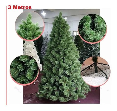 Árvore Pinheiro Natal Luxo Verde Nevada 3 Metros 1371 Galhos A0330N