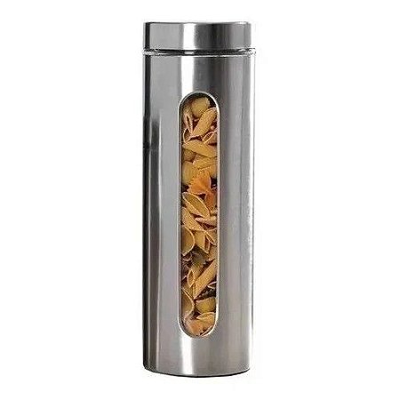Pote Hermético Hauskraft Aço Inox Vidro Com Visor 30,7 Cm