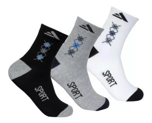 Kit 6 Pares De Meias Algodão Cano Médio Adulto Preto Branco