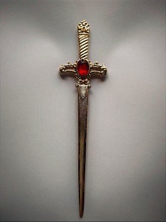 Punhal Cigano Dourado com Pedra