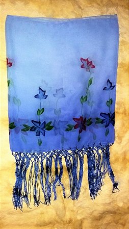 Lenço azul de quadril com franjas (peça exclusiva)