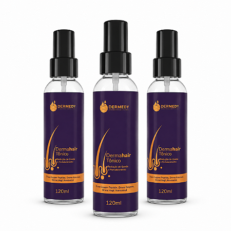 Kit com 3 Tônicos DermaHair – 120 ml cada