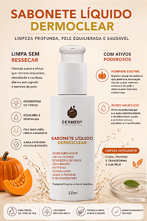 Sabonete Facial Líquido Dermoclear 120ml