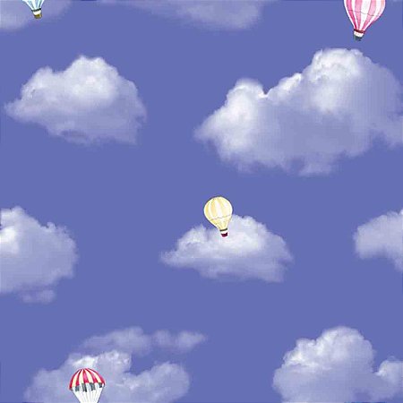 Papel de Parede Infantil Balões no Céu Nuvens Hello Kids HK223602R