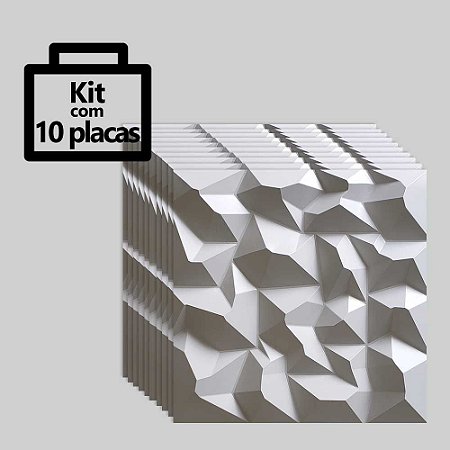 Kit com 10 unidades - Painel 3D Autoadesivo Alpes Branco