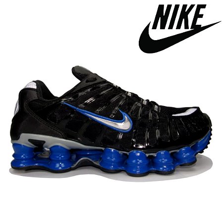 Tênis Nike Shox 12 Molas Reflective Masculino Preto Azul - Importado