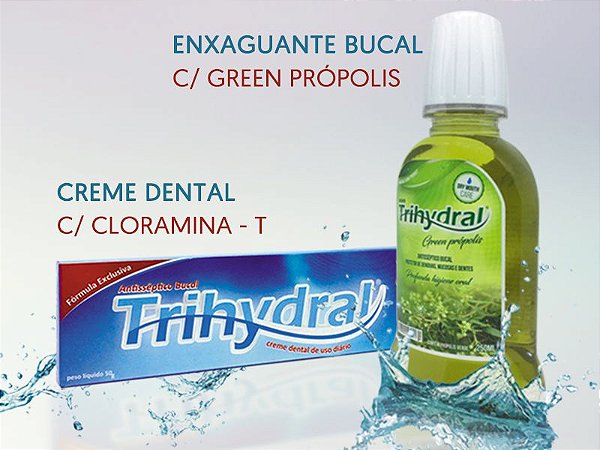 Kit - 4 x Creme Dental 50g: Cloramina-T + 1 x Enxaguante 250ml: Green Própolis